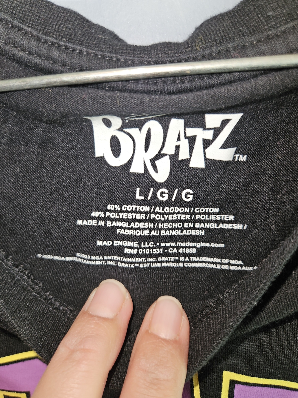 BRATZ Women's Black Graphic Short Sleeve Tee - Picture 2 of 3